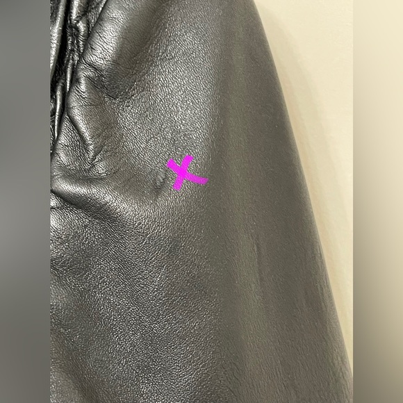 Aqua Black Leather Pleated Jacket Size 8 - Picture 7 of 8